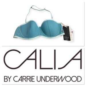 NWT Calia by Carrie Underwood blue bandeau swim top size large